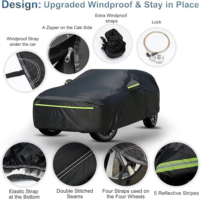 Full Car Cover for Jeep Grand Cherokee All Weather Waterproof Windproof 6 Layer - Image 3