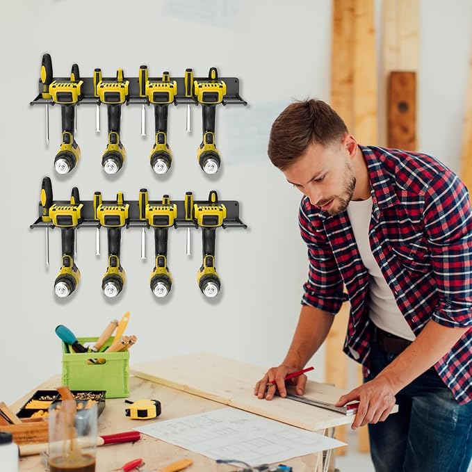 Drill Holder Wall Mount, Power Tool Organizer, Heavy Duty Metal Tool Storage - Image 7