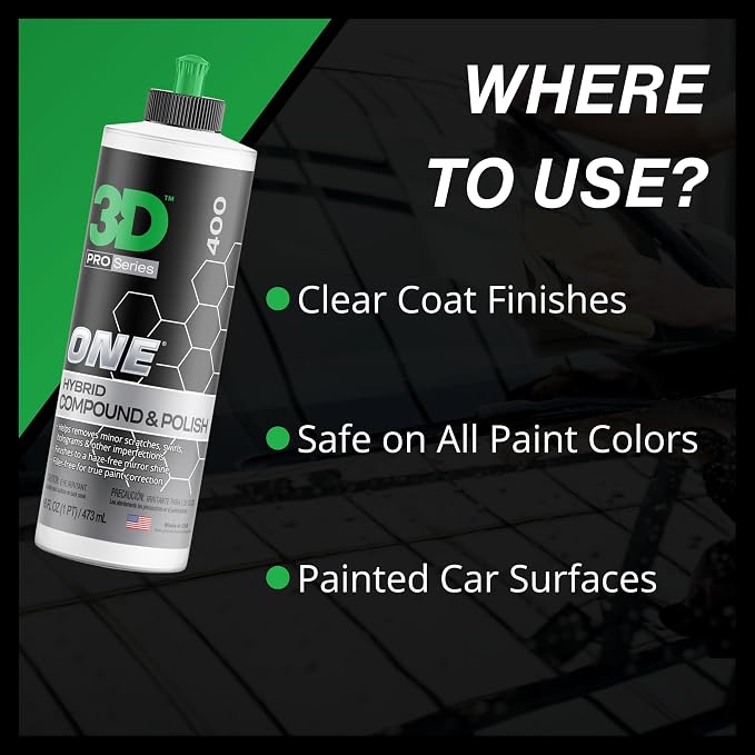 3D One Car Scratch & Swirl Remover Hybrid Rubbing Compound & Polish Buffing - Image 5