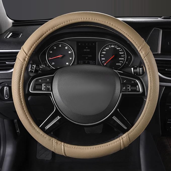 Car Pass Classical Leather Automotive Universal Steering Wheel Covers, - Image 2