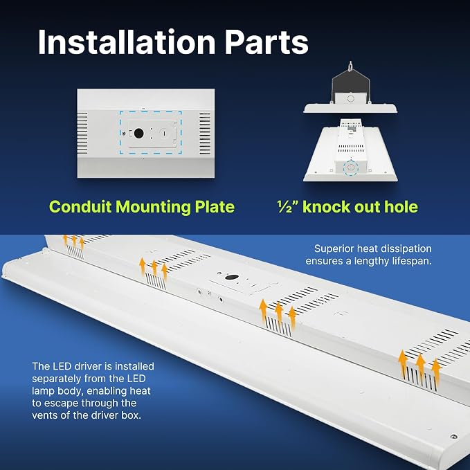 2 FT Linear LED Shop Light, Industrial & Warehouse Use, 5000K Daylight - Image 7