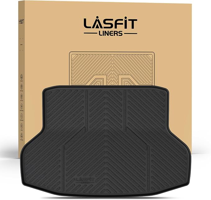 LASFIT Trunk Mat for Honda Civic Sedan 2016-2021, All Weather TPE Custom Fit by LASFIT