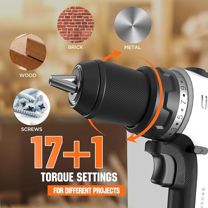 Litheli Cordless Drill Driver, Brushless Electric Power Drill - Image 3