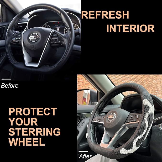 PINCTROT D Shaped Comfy Grip Steering Wheel Cover, Anti-Slip Design, Flat - Image 4