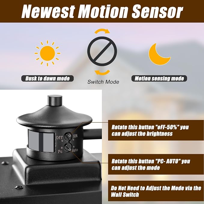 Porch Lights Outdoor Motion Sensor 2 Packs, Exterior Motion Sensor Light - Image 3
