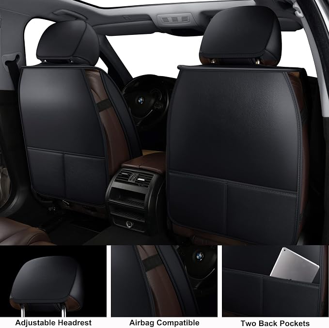 LINGVIDO Car Seat Covers, Breathable and Waterproof Faux Leather Automotive - Image 3