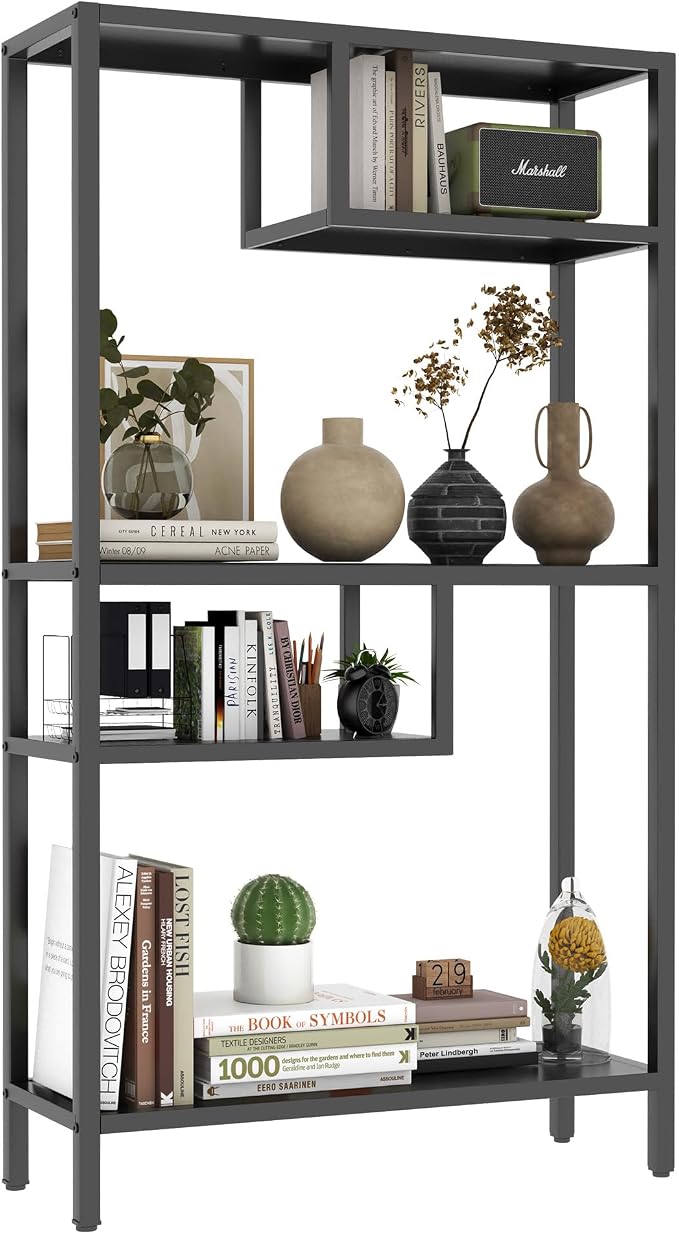 Metal Storage Shelving Unit, Decorative Geometric Bookcase, Modern Freestanding - Image 7
