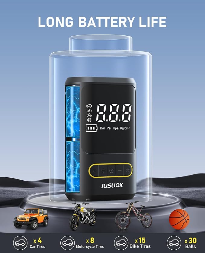 Tire Inflator Portable Air Compressor, Electric Bike Pump - Image 5