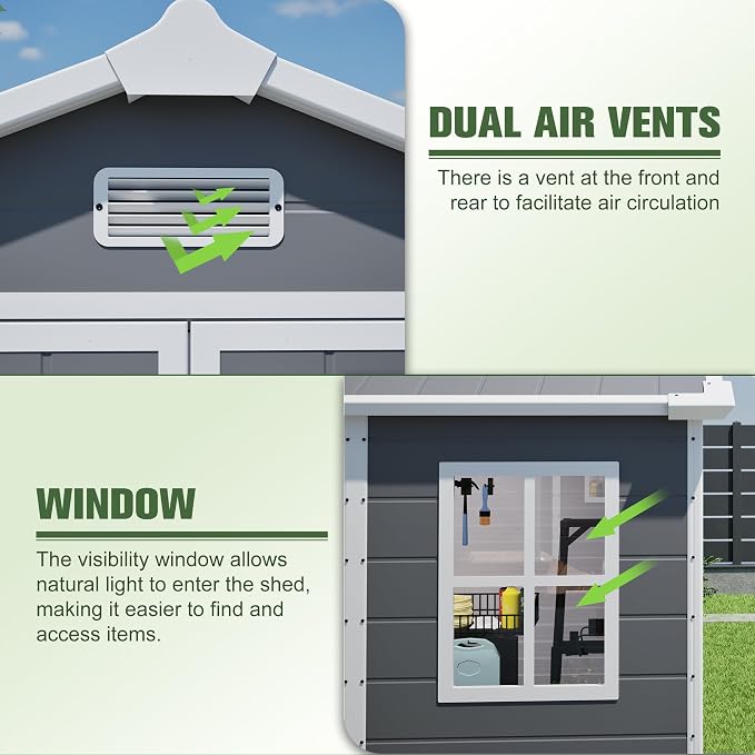 6x6 Resin Outdoor Storage Shed Kit-Perfect to Store Patio Furniture, Garden - Image 7
