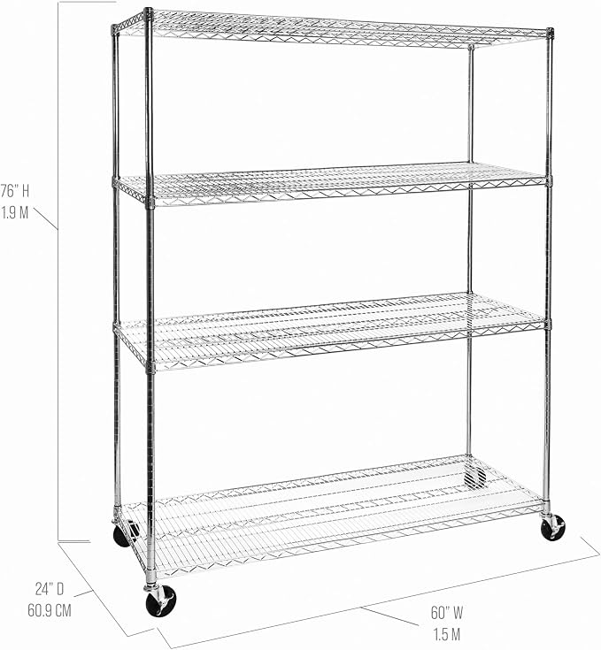 Seville Classics UltraDurable Heavy Duty NSF Solid Steel Wire Rack Storage Unit - Image 7