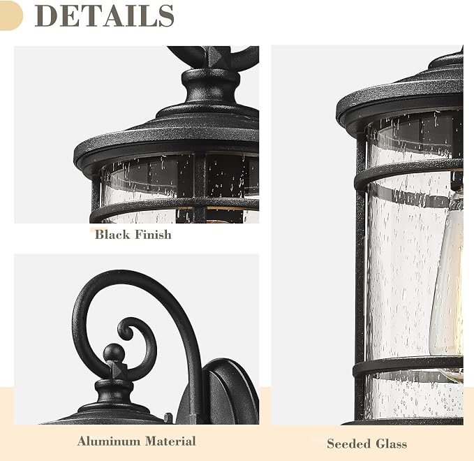 Emliviar Modern Porch Lights 2 Pack - Image 4