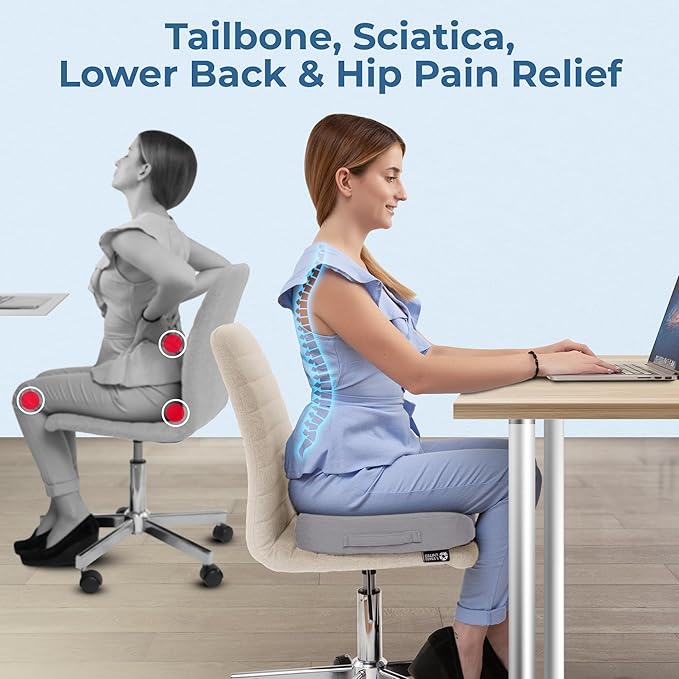 5 STARS UNITED Seat Cushion for Tailbone Pain Relief – Memory Foam Lifting - Image 3