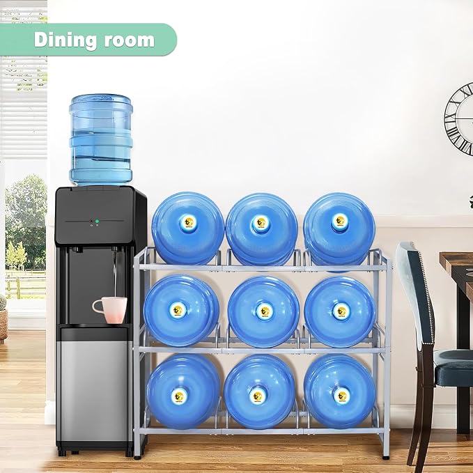 5 Gallon Water Jug Holder 9 Jugs Capacity, Newly Upgraded 3-Tier Heavy Duty - Image 6