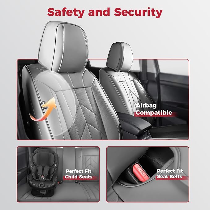 Grey Car Seat Covers Full Set - Image 3