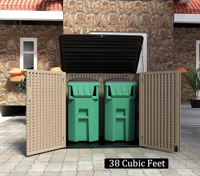 HOMSPARK Storage Shed Weather Resistance, Horizontal Storage Shed - Image 4