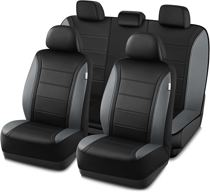 Road Comforts Leather Seat Covers, Breathable Car Seat Covers Full Set by RoadComforts