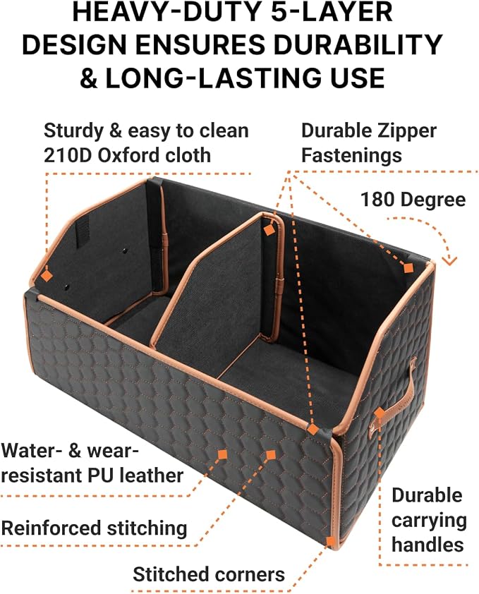 Sedan Trunk Organizer 17.7" Storage Tote - Image 2