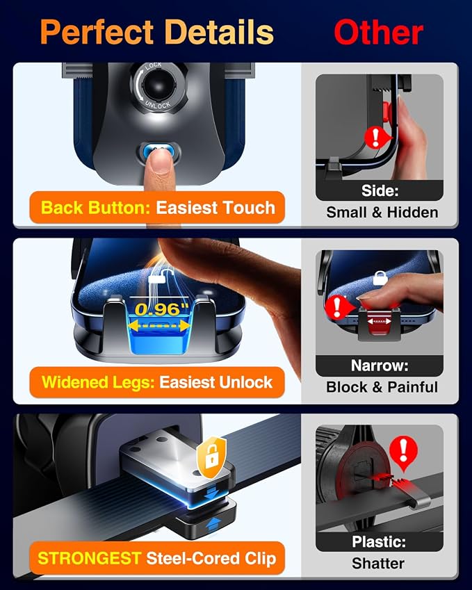 VANMASS Universal Car Phone Mount, 【Patent & Safety Certs】 Upgraded Handsfree - Image 6