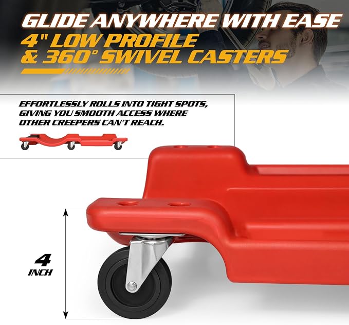 Magshion Mechanic Creeper with Padded Headrest and Tool Tray, 330 lbs Capacity - Image 8