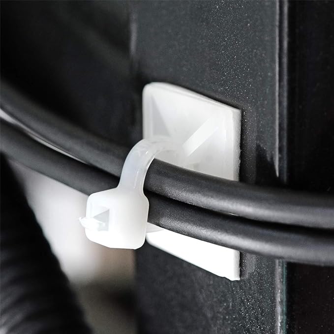 3/4" 3M Back-Glue Self Adhesive White Strong Cable Zip Tie Mounts 100pcs - Image 3