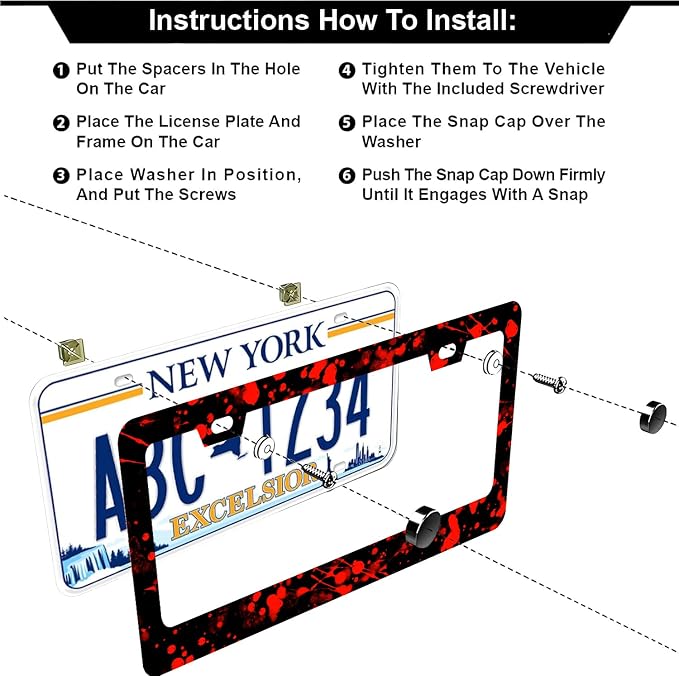 Blood Splattered Red Black License Plate Frames - Image 3