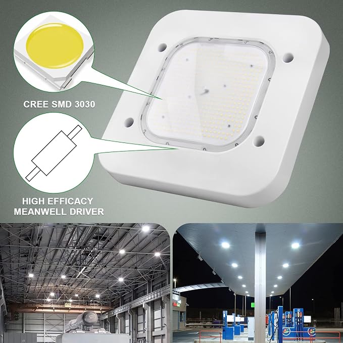 OSTEK 2 Pack LED Gas Station Canopy Light, 150W Carport Ceiling Light 5700K - Image 2