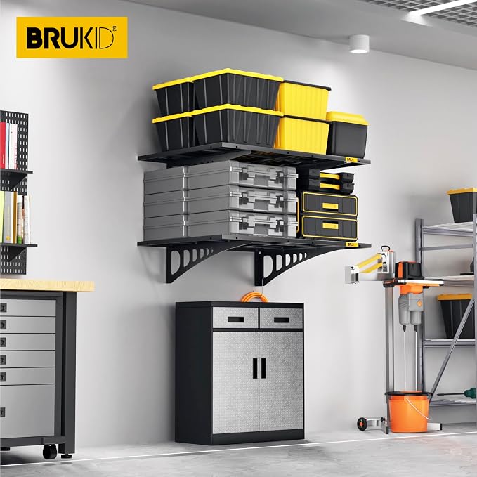 2x3ft Adjustable Rail Wall Garage Storage Shelf, - Image 2