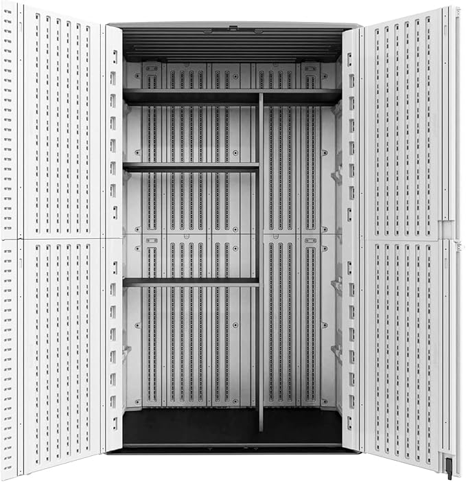 66 Cu.ft Vertical Storage Shed, Waterproof Polyethylene Resin Outdoor Storage - Image 2