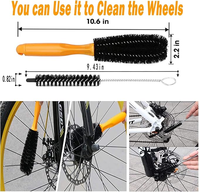 10pcs Bike Cleaning Kit, Bicycle Clean Brush Tool Including Chain Cleaner - Image 2