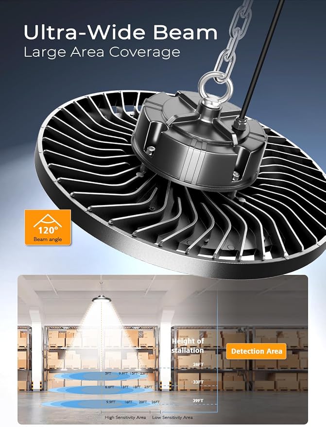 250W UFO LED High Bay Light, 37500LM Super Bright Industrial UFO High Bay LED - Image 4