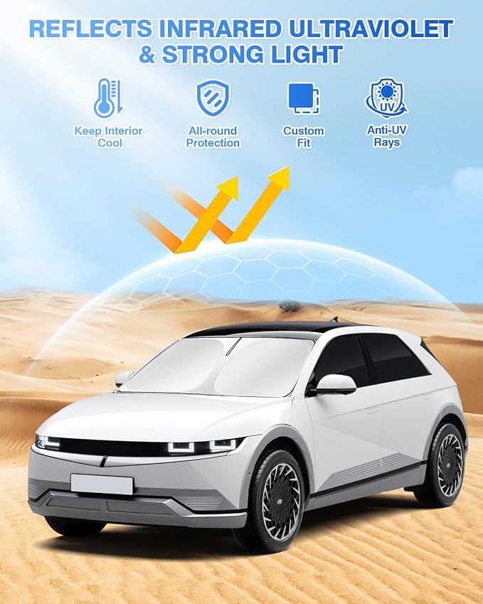 Windshield Sun Shade for Hyundai Ioniq 5 2022-2025 2026 Ioniq 5 Accessories - Image 2