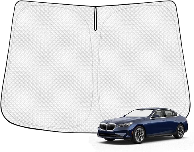 Windshield Sun Shade for 2024-2025 2026 BMW 5 Series Accessories Thicken by Canvcle