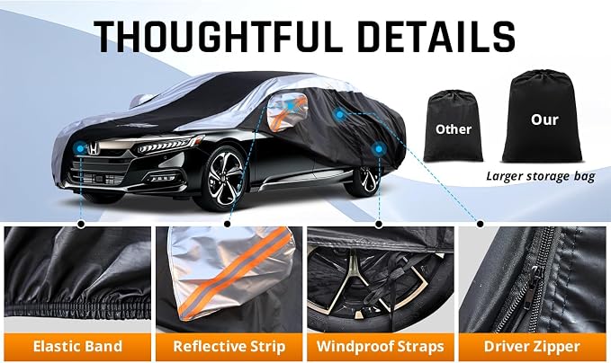 Honda Accord Car Cover Waterproof All Weather - Image 5