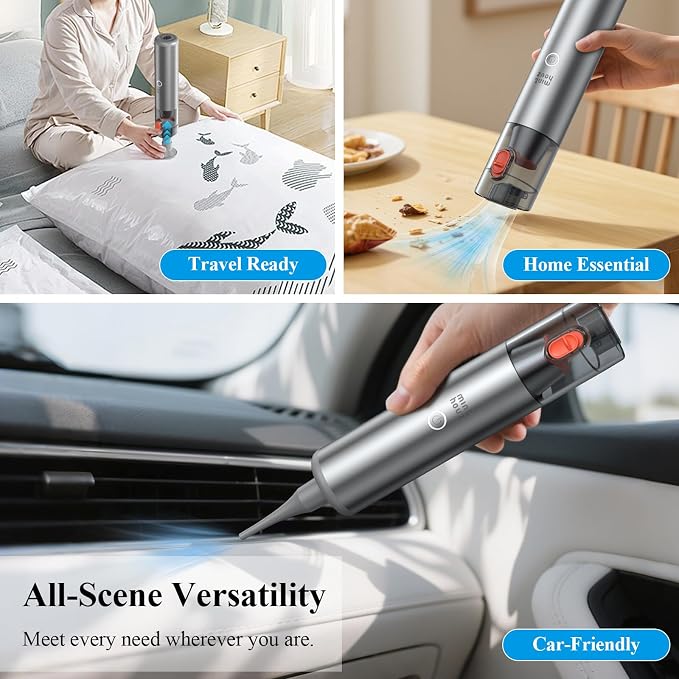 Minthouz Car Vacuum Portable Cordless, 3-in-1 Mini Handheld Vacuum, Strong - Image 4