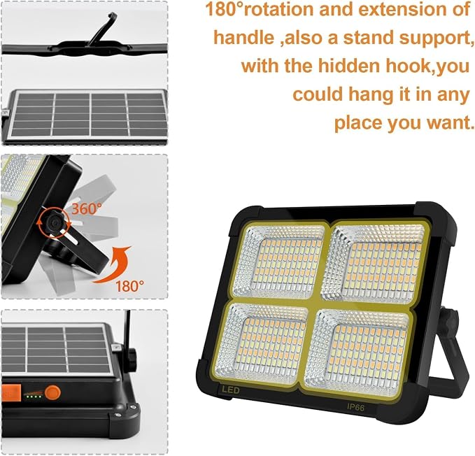 Portable LED Work Solar Light 100W 16500mAh 10000 LM - Image 4