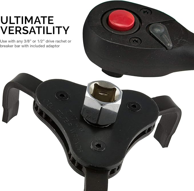Neiko 03421A Two Way Universal Adjustable Oil Filter Wrench | 3-Jaw Design | - Image 4