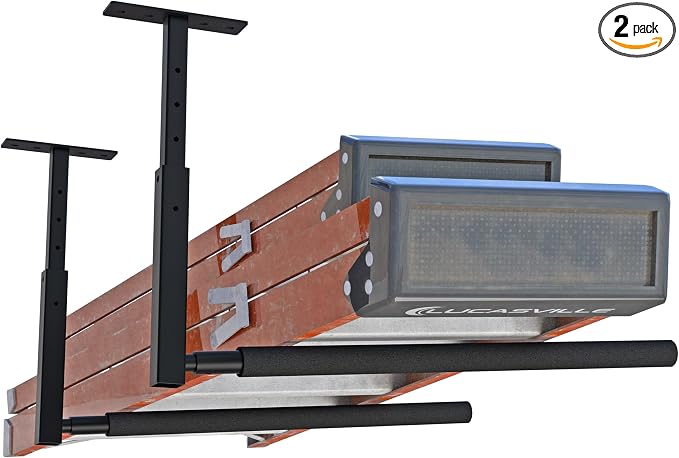 Adjustable Ladder Ceiling Rack, Kayak Overhead Garage Storage Rack, Garage by TRUSOON
