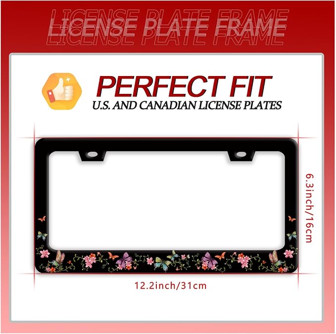 Colorful Butterfly License Plate Frame Beautiful Butterflies Flowers License - Image 7
