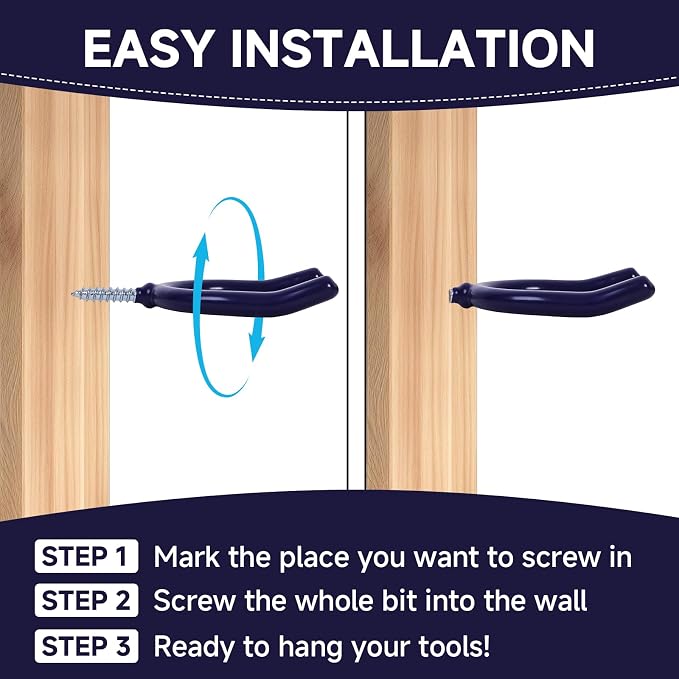 6 Pack Garage Storage System Steel U Hooks - Image 7