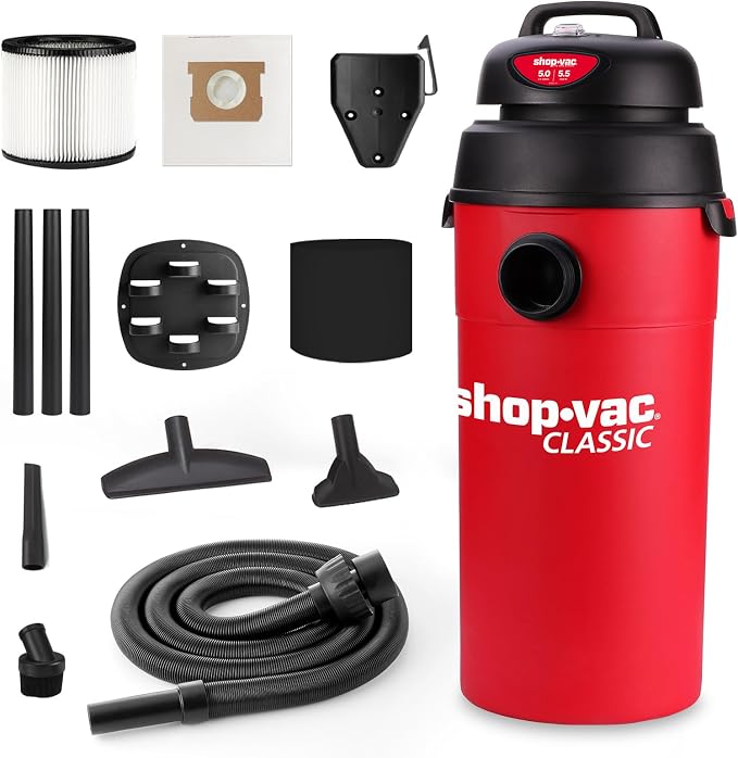 Shop-Vac 5 Gallon 5.5 Peak HP Wet/Dry Vacuum, Wall Mountable Compact Shop Vacuum by Shop-Vac