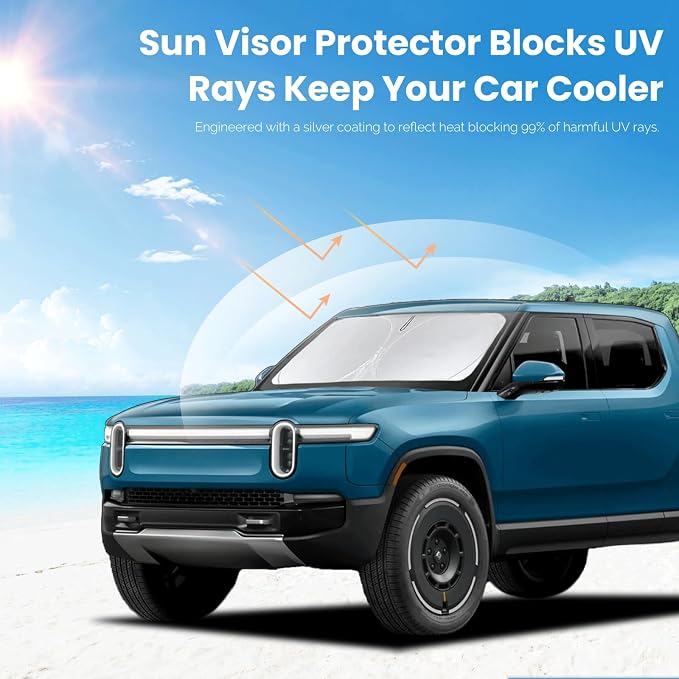 Custom Fit Rivian R1T Windshield Sunshade - Image 5