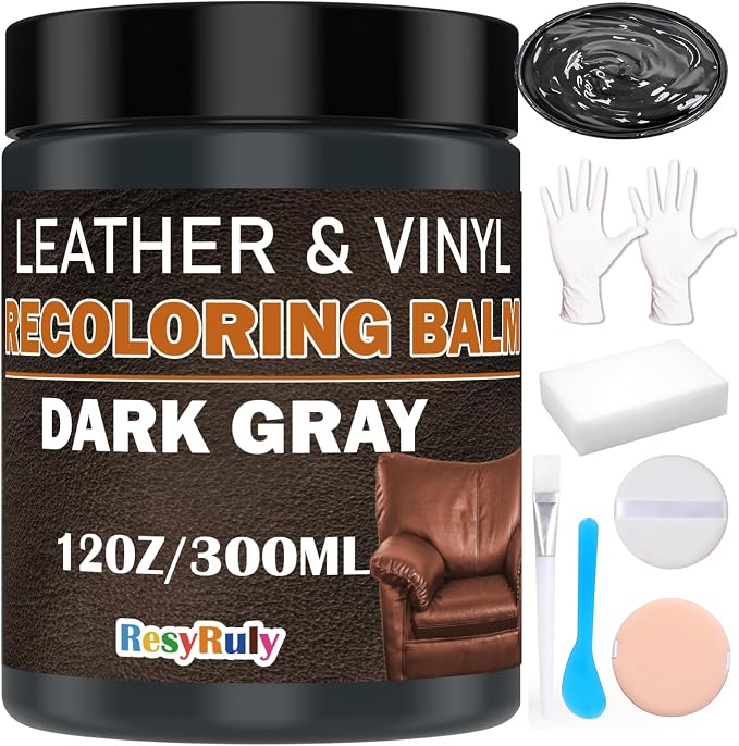 Dark Gray Recoloring Balm Leather Vinyl Auto Dash Board Car Interior Seats by ResyRuly