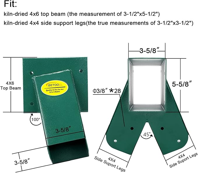 BETOOLL A-Frame 2 Brackets Swing Set Bracket - Image 4