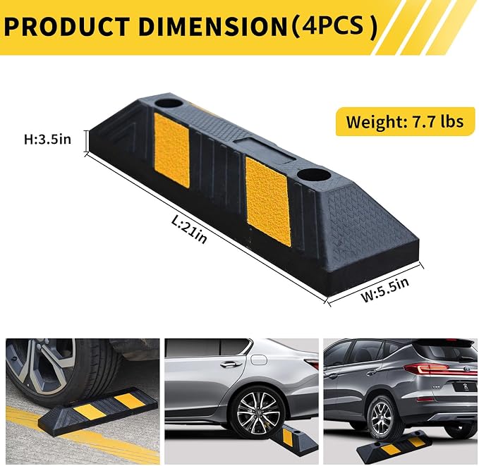 4PACK BESEA Curb Parking Stoppers - Image 2