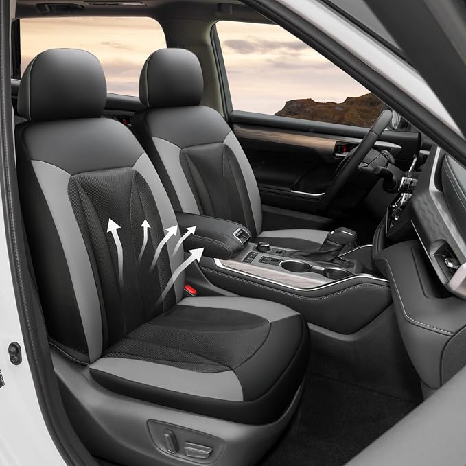 GIANT PANDA Front Car Seat Cover Custom Fit Toyota, 3D Air Mesh Car Seat Covers - Image 2