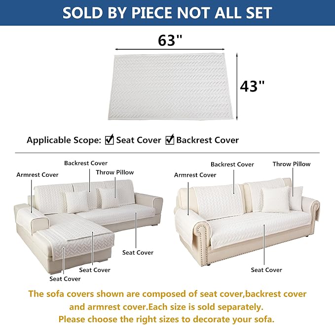 Eismodra Couch Cover, Sectional Couch Covers, Sofa Covers - Image 5