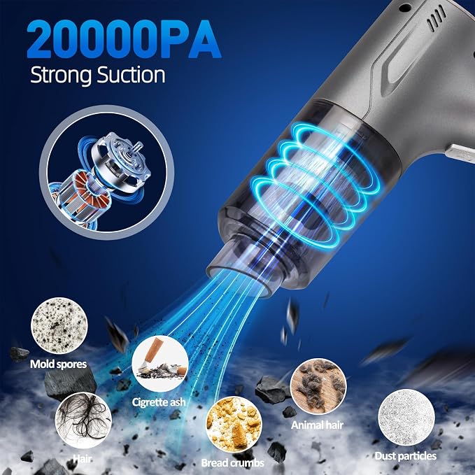 Handheld Car Vacuum Cleaner Cordless, High-Power Brushless 20000PA Mini Hand - Image 2