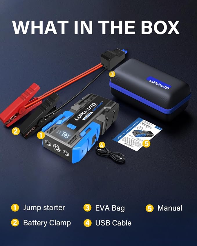 3000A Jump Starter, Portable Car Battery Jump Starter - Image 2