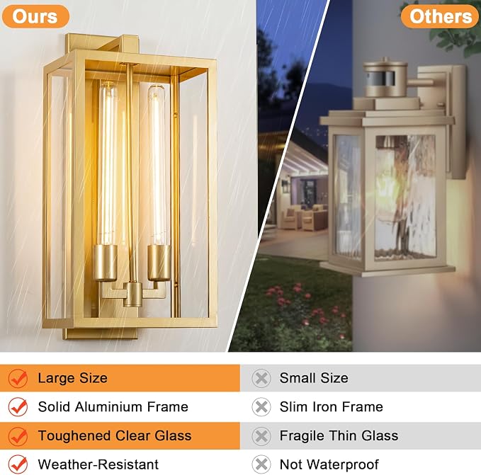 Outdoor Wall Sconce, Outside Lights Front Porch Light, Waterproof Modern Porch - Image 5