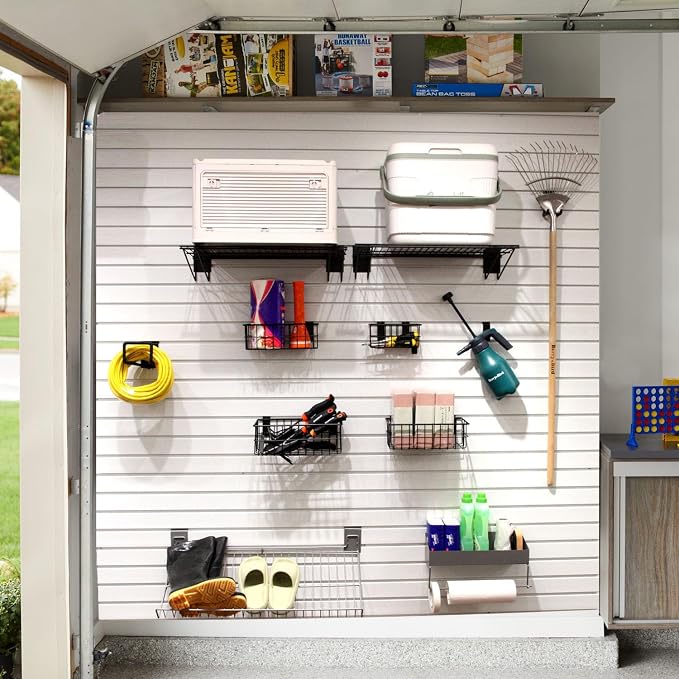 Slatwall Panel Garage Organizer PVC Slatwall Heavy Duty Wall Mounted Rack - Image 6